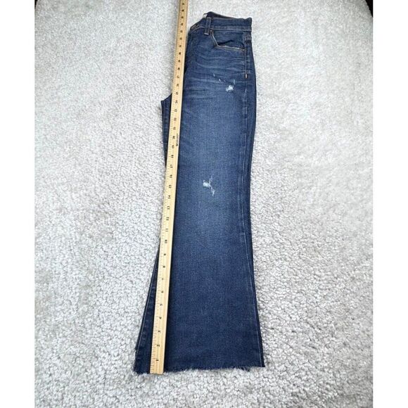 Alice + Oliva Beautiful High Rise Crop Bell Jean Born To Run Distress - Picture 12 of 13